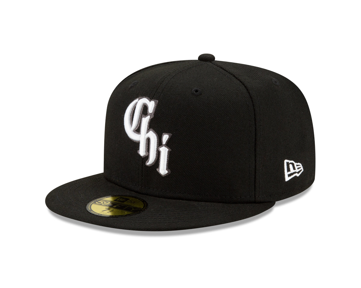 Chicago Baseball Hat Black City Connect New Era 59FIFTY Fitted Black / Metallic Pewter | Snow White / 7 1/2