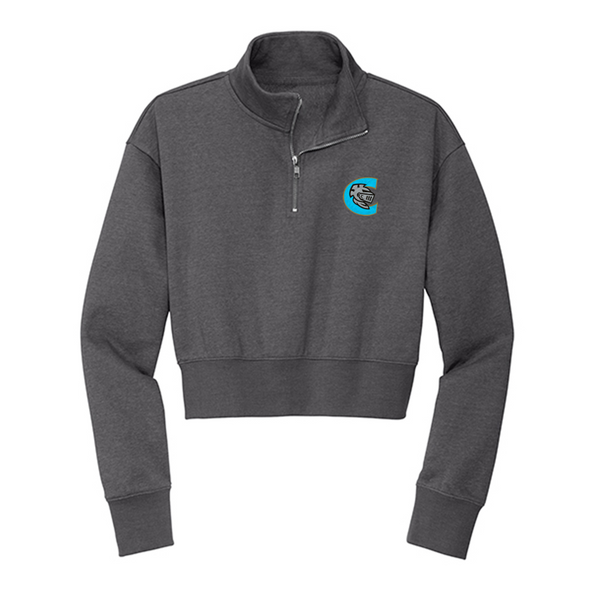 Womens Cap Logo 1/2 Zip Crop