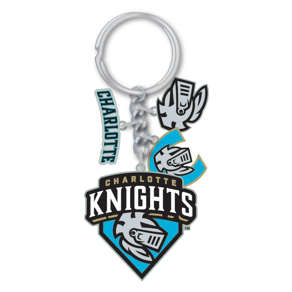 Charlotte Knights PSG All Logo's Cluster Keychain