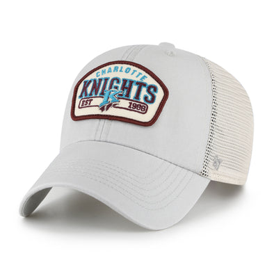 Charlotte Knights 47 Brand Gray Penwald Mesh Clean Up Hat
